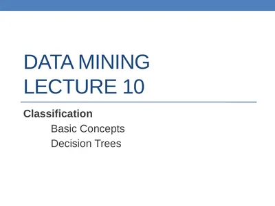 DATA MINING LECTURE 10 Classification Basic