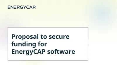 Proposal to secure funding for EnergyCAP software