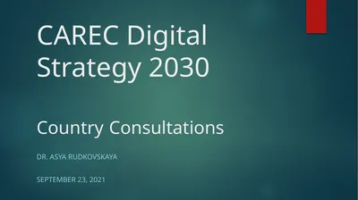CAREC Digital Strategy 2030 Country Consultations