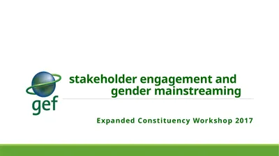 stakeholder engagement and gender mainstreaming