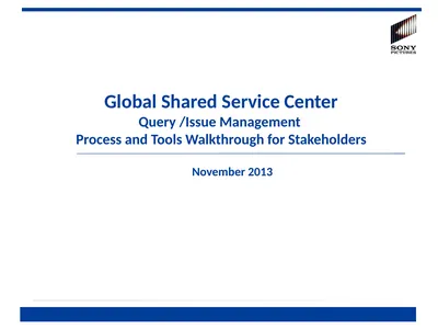 Global Shared Service Center Query /Issue