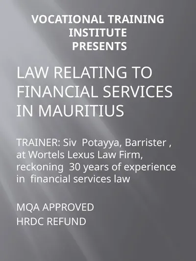 VOCATIONAL TRAINING INSTITUTE PRESENTS LAW