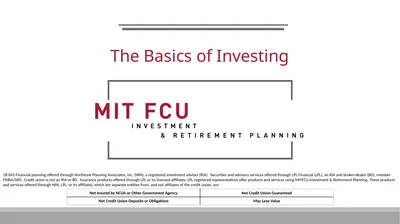 The Basics of Investing 18-045 Financial planning