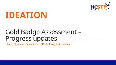 iDEAtION Gold Badge Assessment – Progress updates
