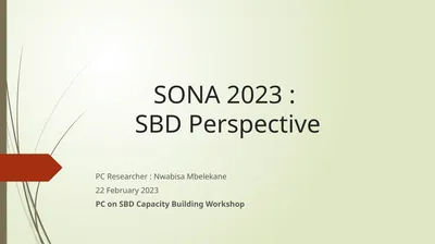 SONA 2023 : SBD Perspective PC Researcher :