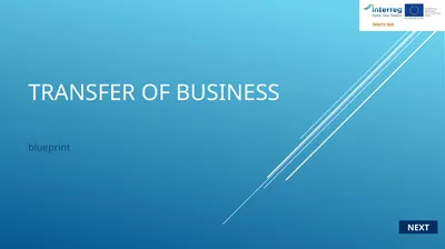 Transfer of business blueprint NEXT Strategy/ plan