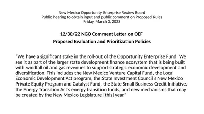 New Mexico Opportunity Enterprise Review Board
