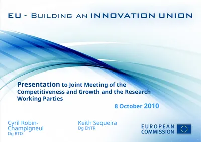 Presentation to Joint Meeting of the