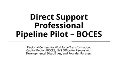 Direct Support Professional Pipeline Pilot – BOCES