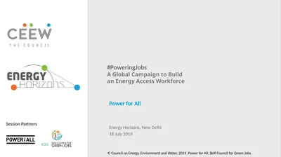 #PoweringJobs A Global Campaign to Build an Energy
