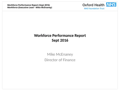 Workforce Performance Report Sept 2016 Mike