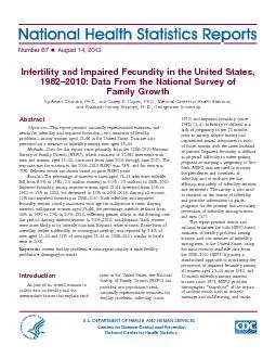 Number 67 n August 14, 2013 Infertility and Impaired Fecundity in the