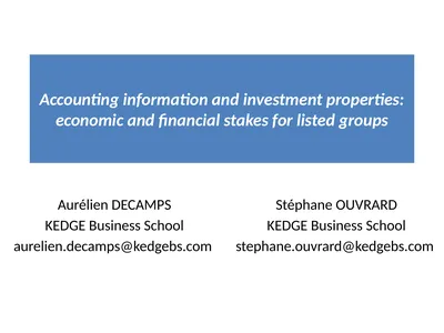 Accounting information and investment properties: