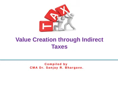 Compiled by CMA Dr. Sanjay R. Bhargave. Value