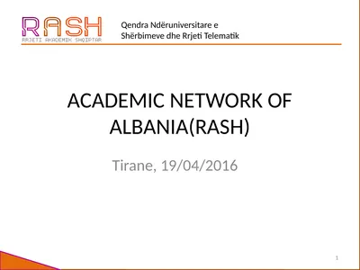 ACADEMIC NETWORK OF ALBANIA(RASH) Tirane,