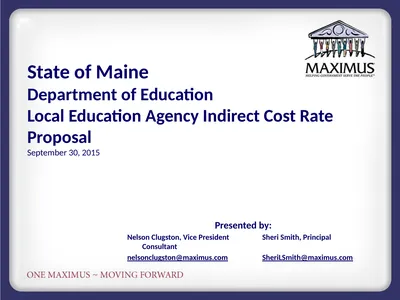 State of Maine Department of Education Local