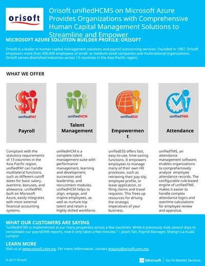 MICROSOFT AZURE SOLUTION BUILDER PROFILE: ORISOFT