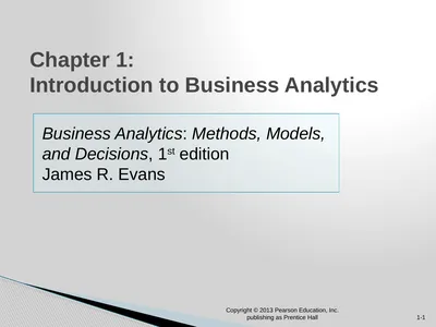 Chapter 1: Introduction to Business Analytics