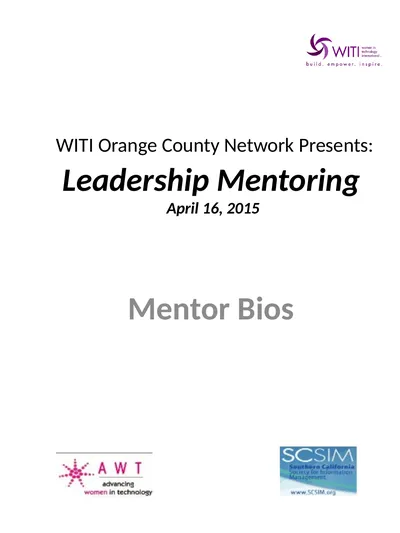 WITI Orange County Network Presents: Leadership
