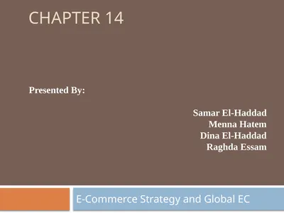 E-Commerce Strategy and Global EC Chapter 14