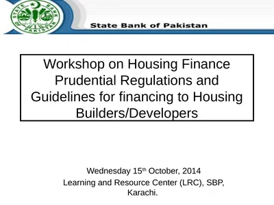 Workshop on Housing Finance Prudential Regulations
