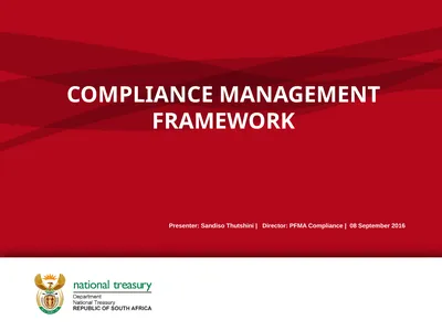 COMPLIANCE MANAGEMENT FRAMEWORK Presenter: Sandiso