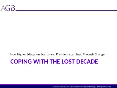Coping with the lost decade How Higher Education