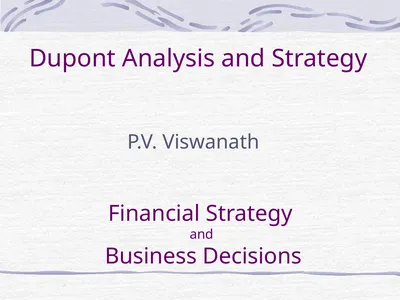 Dupont Analysis and Strategy P.V. Viswanath