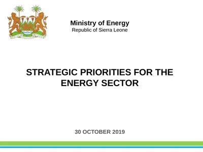 30 OCTOBER 2019 Ministry of Energy Republic of