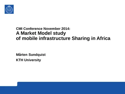 CMI Conference November 2014: A Market Model study