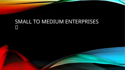 Small to medium enterprises  definition Small to