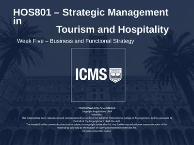 HOS801 – Strategic Management in Tourism and