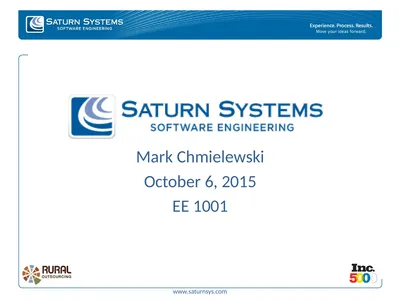 www.saturnsys.com Mark Chmielewski October 6, 2015