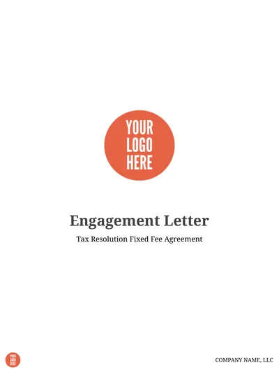 Tax Resolution Fixed Fee Agreement Engagement