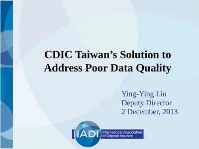 CDIC Taiwan’s Solution to Address Poor Data