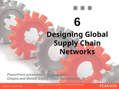 Designing Global Supply Chain Networks 6 Learning