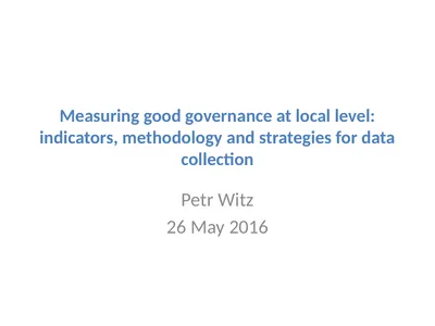 Measuring good governance at local level:
