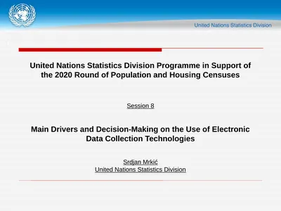 1 United Nations Statistics Division Programme in