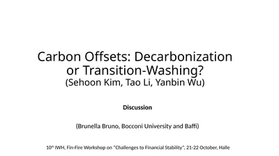 Carbon Offsets: Decarbonization or