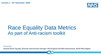 Race Equality Data Metrics As part of Anti-racism