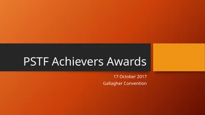 PSTF Achievers Awards 17 October 2017 Gallagher