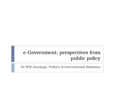 e-Government: perspectives from public policy Dr