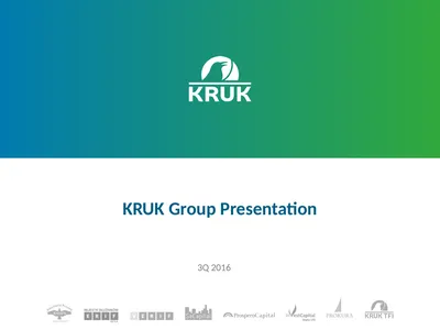 KRUK Group Presentation 3Q 2016 2 Introduction