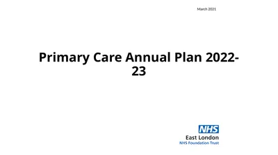 Primary Care Annual Plan 2022-23 March 2021