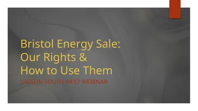Bristol Energy Sale: Our Rights & How to Use Them