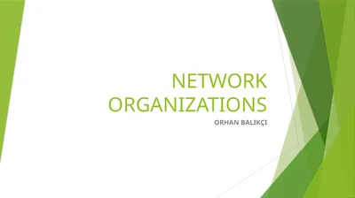 NETWORK ORGANIZATIONS ORHAN BALIKÇI Introduction