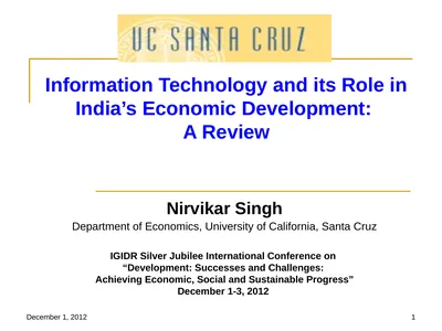 December 1, 2012 1 Information Technology and its