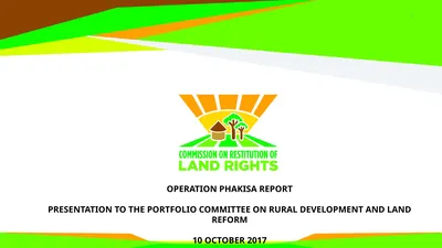 Operation Phakisa report PRESENTATION TO THE
