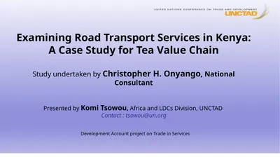Examining Road Transport Services in Kenya: A Case