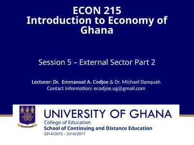 ECON 215 Introduction to Economy of Ghana Session